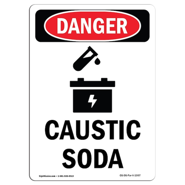 Safety Sign, OSHA Danger, 5" Height, Portrait, D-35-V-1997-10PK